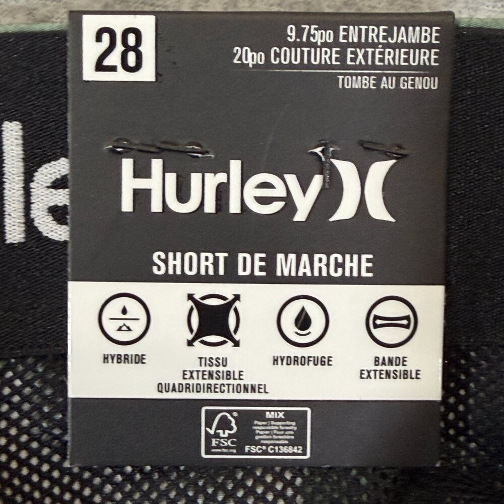 Hurley Men’s Hybrid Walk Shorts 28 Cilantro Green Stretch Water Repellent ATB - Picture 8 of 16